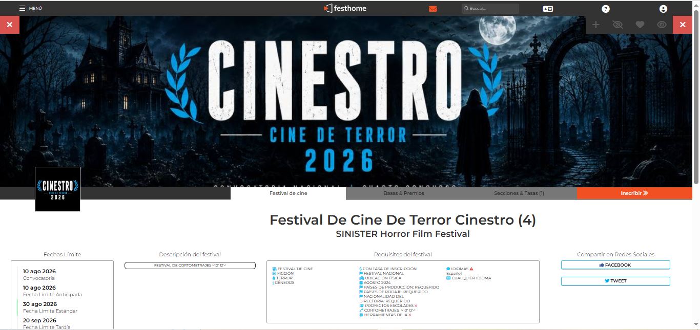Imagen oficial proporcionada del festival CINESTRO 2026